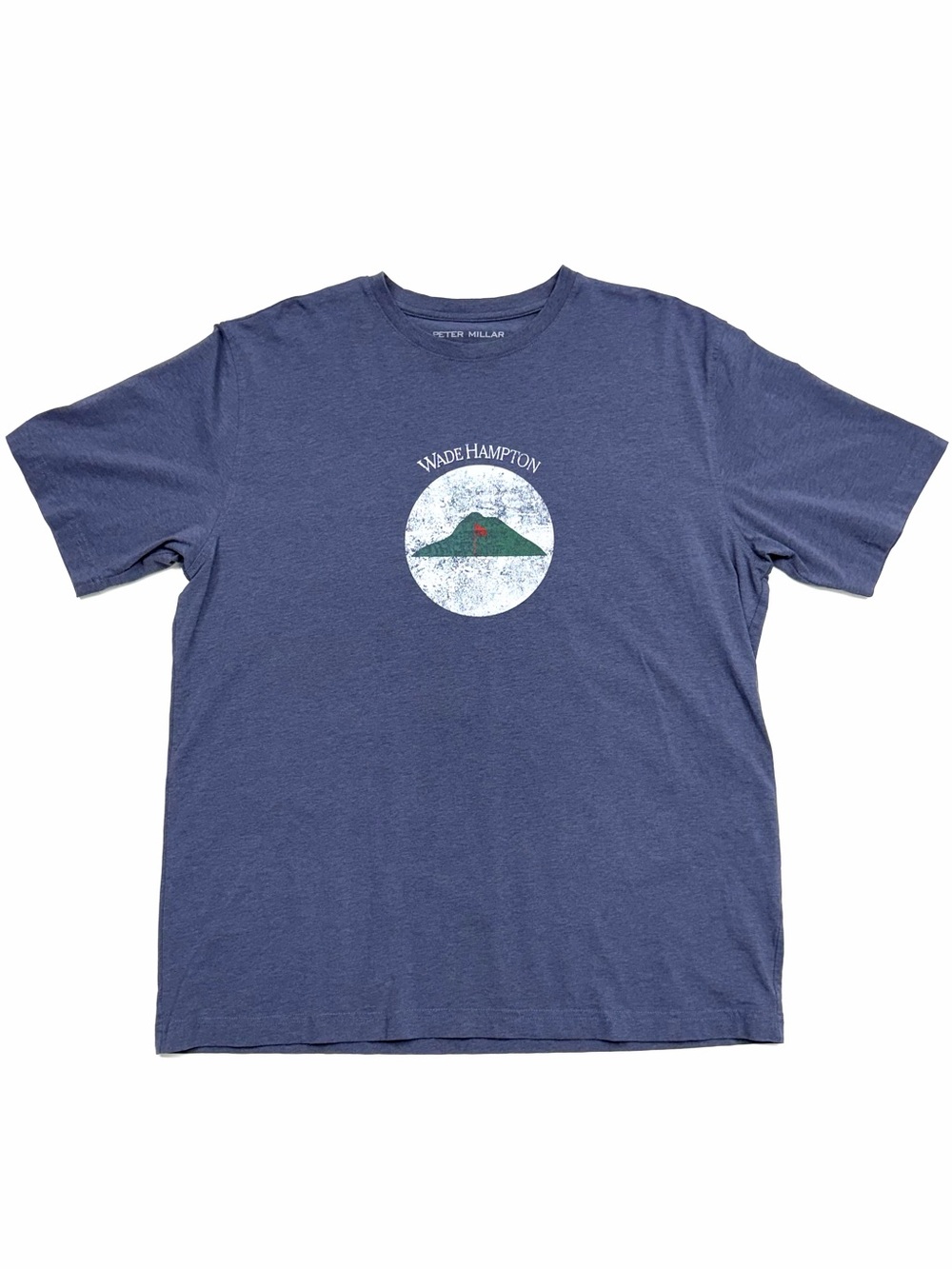 Peter Millar Wade Hampton Golf Club T-Shirt Men’s L Pima Cotton Blue